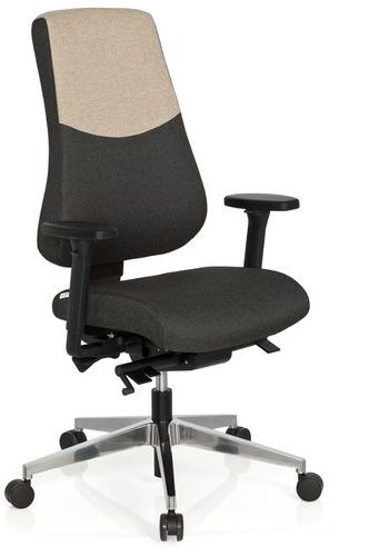 * Bürostuhl / Drehstuhl PRO-TEC 600 Stoff dunkelgrau/beige hjh OFFICE