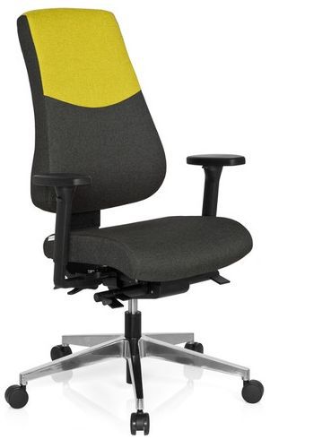 Bürostuhl / Drehstuhl PRO-TEC 600 Stoff dunkelgrau/beige hjh OFFICE