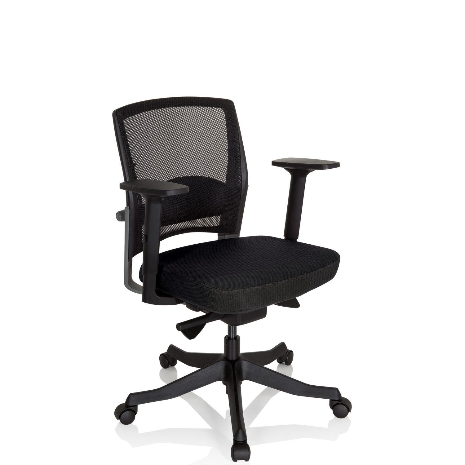 * Bürostuhl / Drehstuhl IKAST BASE Netzstoff schwarz / Stoff grau hjh OFFICE