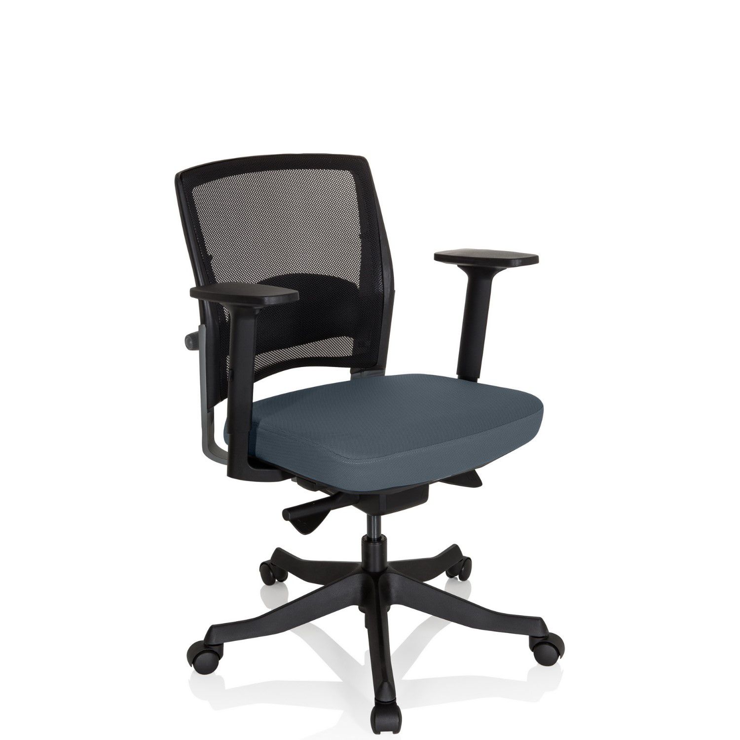 * Bürostuhl / Drehstuhl IKAST BASE Netzstoff schwarz / Stoff dunkelrot hjh OFFICE
