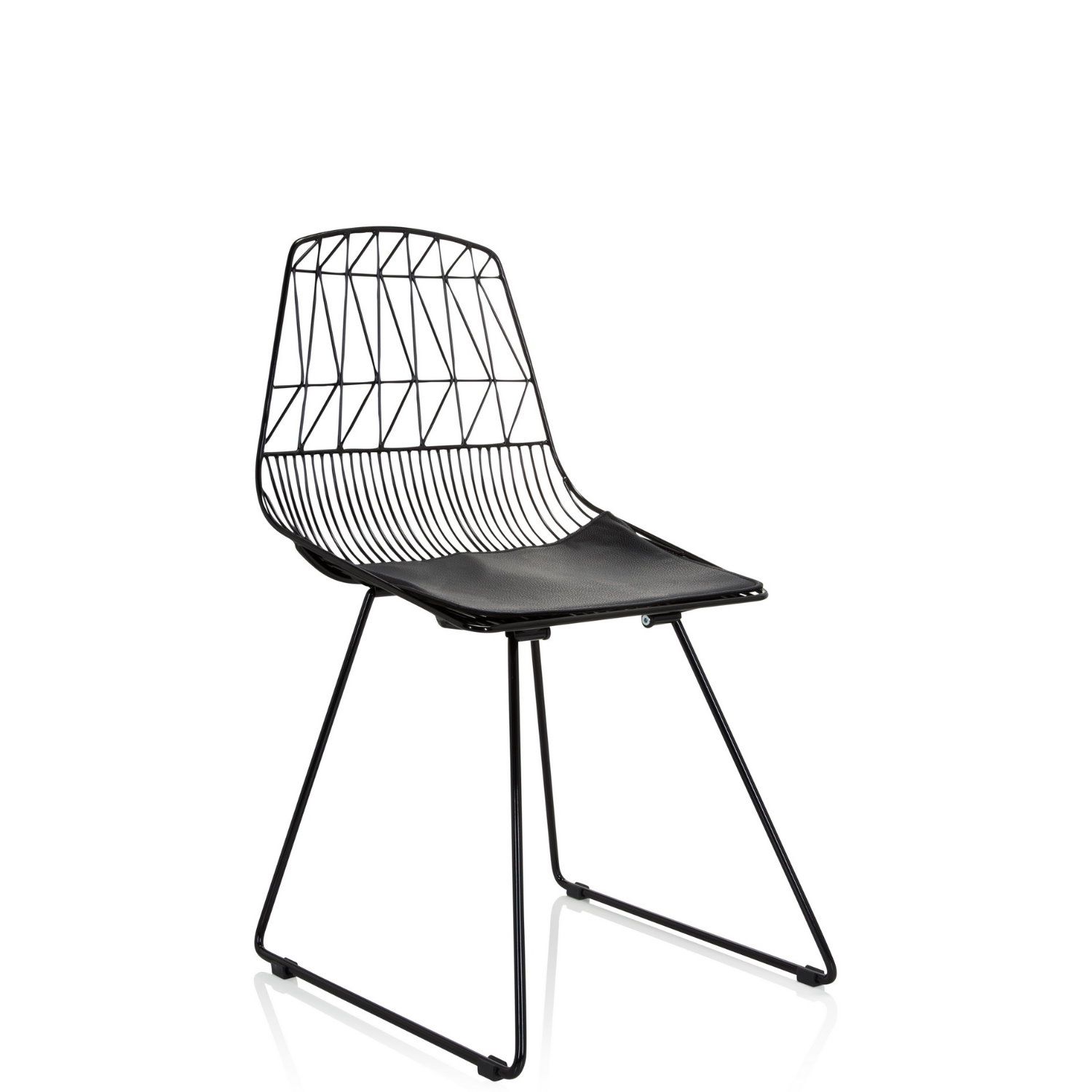 Metall-Stuhl / Living Stuhl WIREA mit Sitzkissen weiß hjh OFFICE