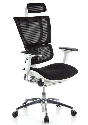 * Bürostuhl / Chefsessel ERGOHUMAN SLIM Sitz Stoff schwarz / Rücken Netz schwarz hjh OFFICE