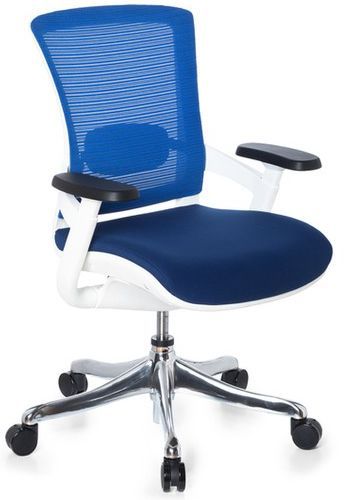 * Bürostuhl SKATE STYLE Sitz Stoff blau / Rücken Netz blau / Rahmen weiß hjh OFFICE