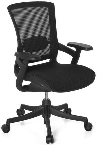 Bürostuhl SKATE BASE Sitz und Rücken Netz schwarz / Rahmen schwarz hjh OFFICE