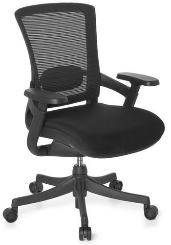 Bürostuhl SKATE BASE Sitz Stoff schwarz / Rücken Netz schwarz / Rahmen schwarz hjh OFFICE