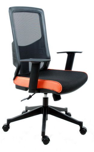 * Bürostuhl / Chefsessel LAVITA Netzstoff schwarz / orange hjh OFFICE