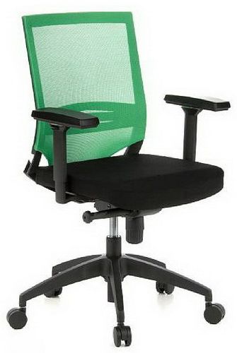 Bürostuhl / Chefsessel PORTO BASE Sitz Stoff/Rücken Netz schwarz/grün hjh OFFICE