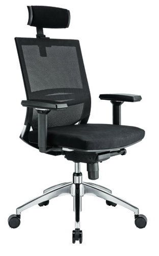 Bürostuhl / Chefsessel PORTO MAX Sitz Stoff / Rücken Netz schwarz hjh OFFICE