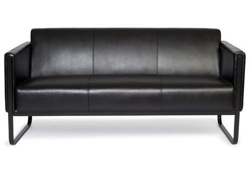 Loungesofa BALI BLACK Gestell schwarz Kunstleder glatt 3-Sitzer schwarz hjh OFFICE