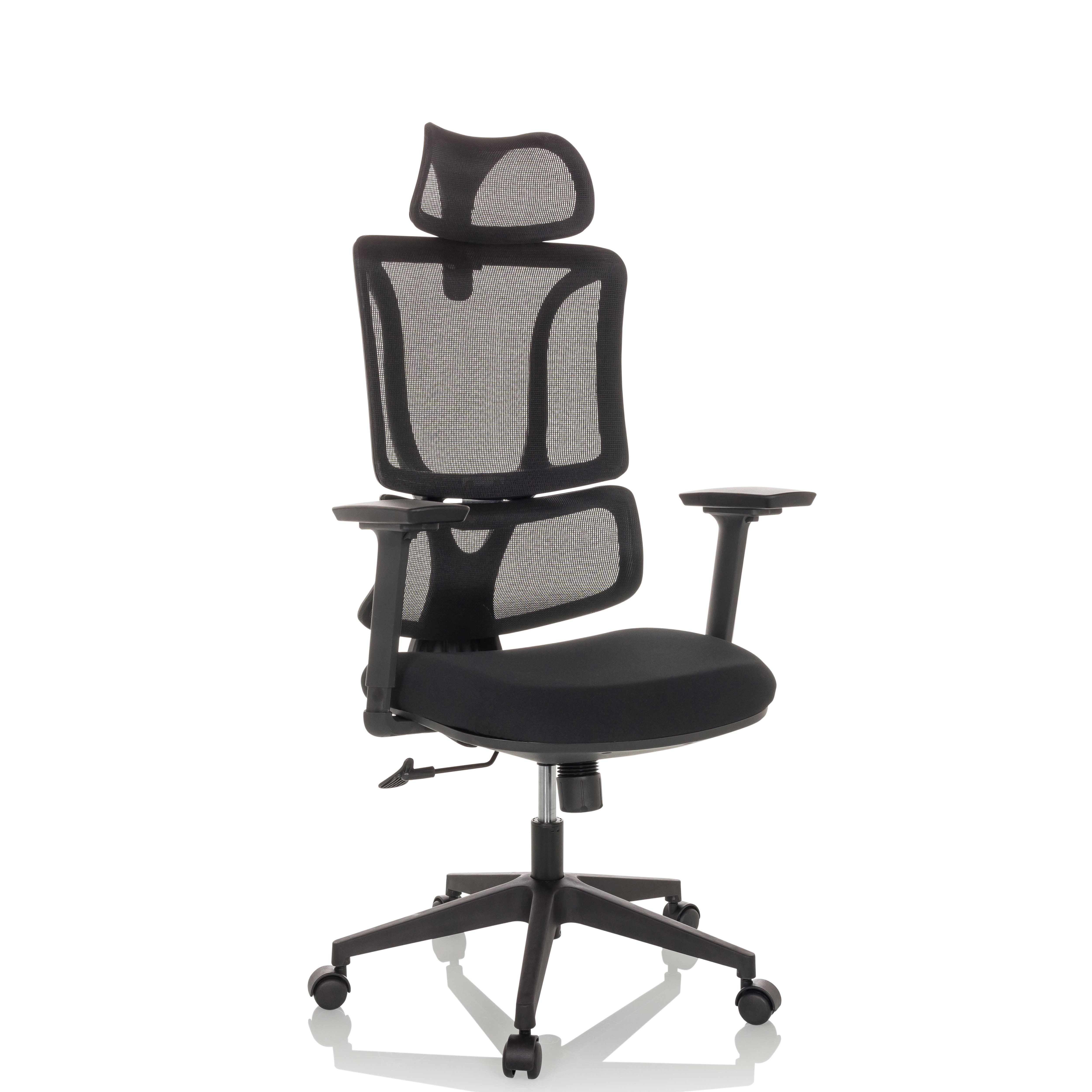 Bürostuhl / Drehstuhl ERGOMY Sitz Stoff / Rücken Netzstoff schwarz mybuero