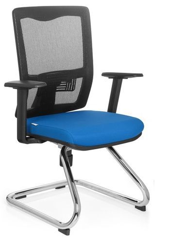 * Konferenzstuhl / Freischwinger / Stuhl CARLTON PRO V Stoff schwarz / blau hjh OFFICE
