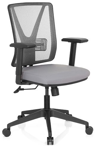 Bürostuhl / Drehstuhl CARLOW Netzstoff grau hjh OFFICE