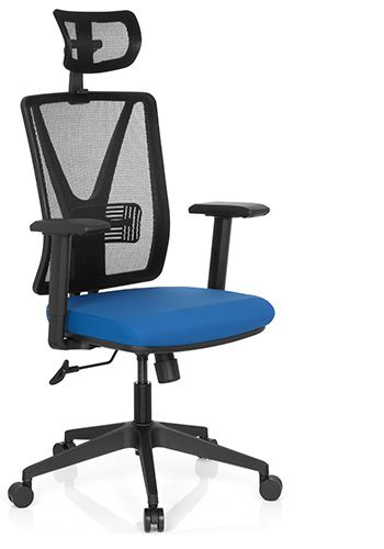 Bürostuhl / Drehstuhl CARLOW PRO Netzstoff blau hjh OFFICE