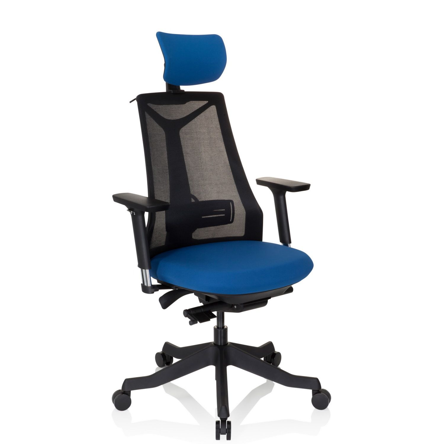 * Bürostuhl / Drehstuhl FALUN Netzstoff / Stoff blau / schwarz hjh OFFICE