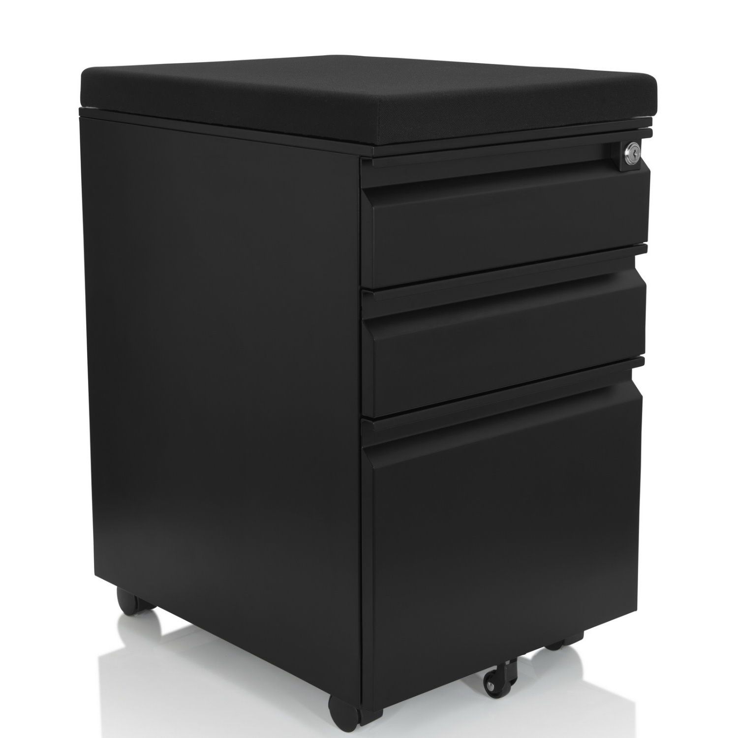 Rollcontainer COLOR OS Metall schwarz mit Sitzkissen schwarz hjh OFFICE