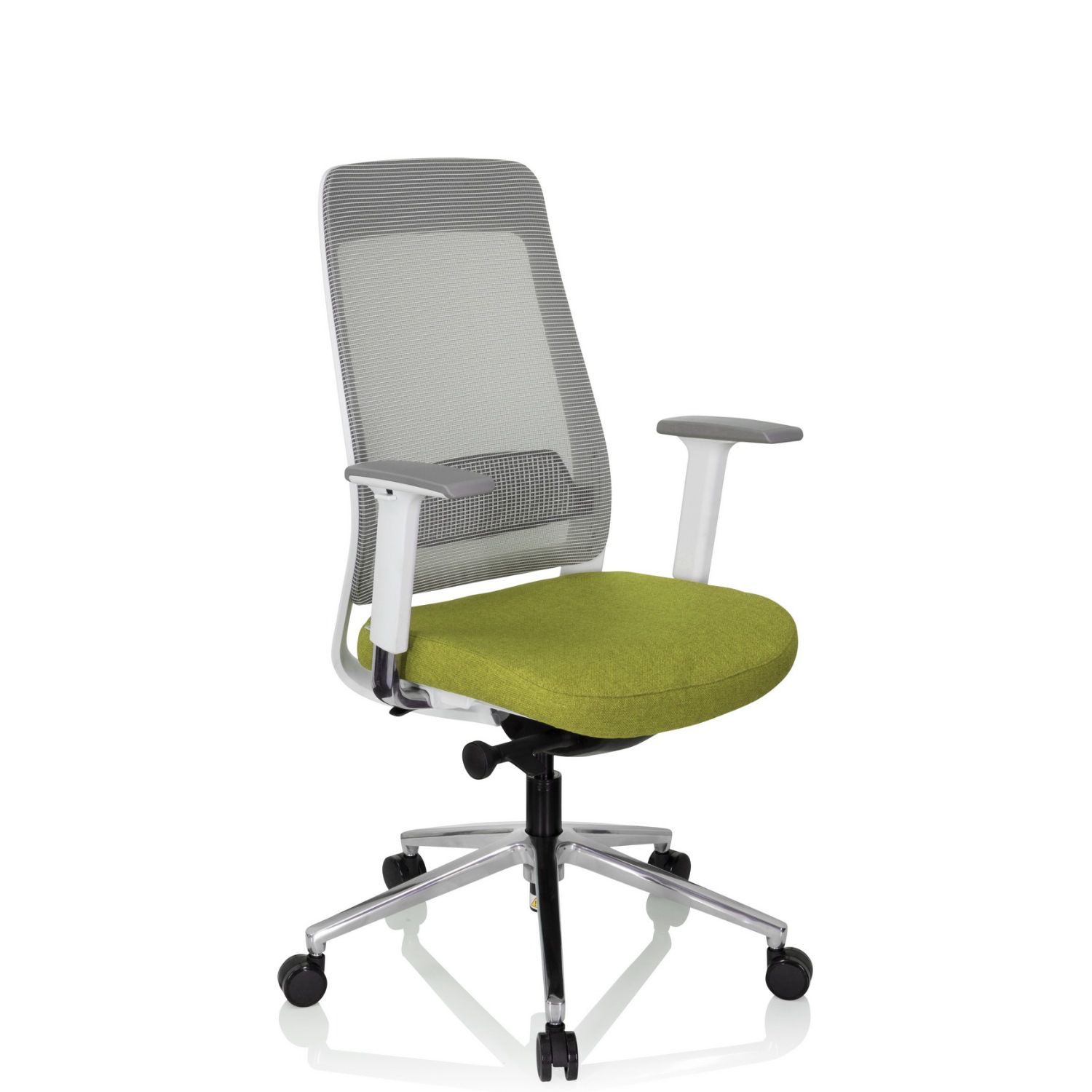 Bürostuhl / Drehstuhl CHIARO T2 WHITE Netzstoff / Stoff grau / rostrot hjh OFFICE