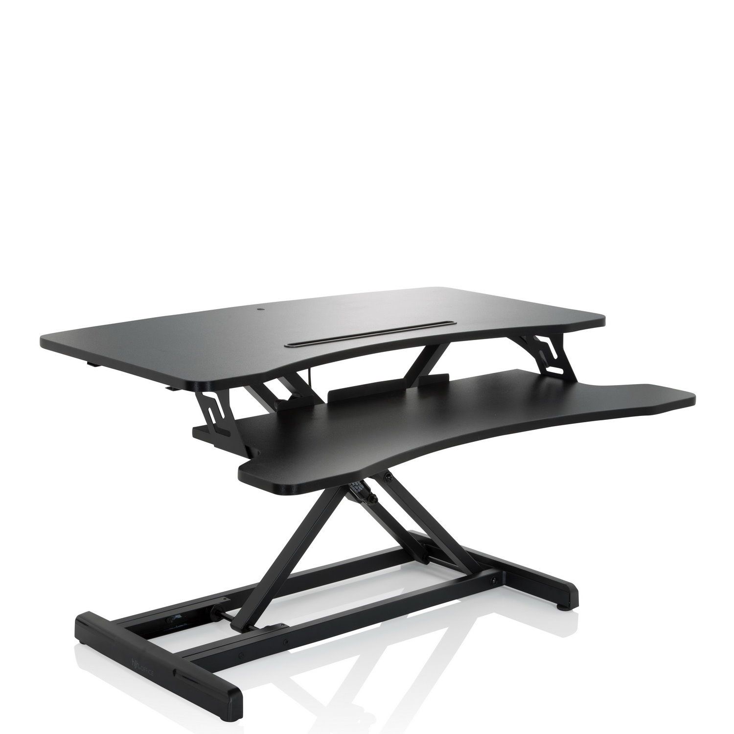 Sitz-Steh Schreibtischaufsatz VM-SA I mit Tastaturablage schwarz hjh OFFICE